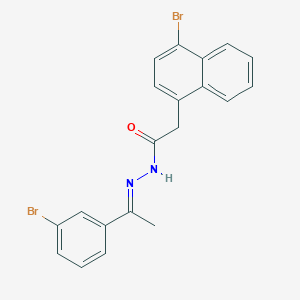 molecular formula C20H16Br2N2O B11547683 2-(4-bromonaphthalen-1-yl)-N'-[(1E)-1-(3-bromophenyl)ethylidene]acetohydrazide 