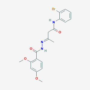 molecular formula C19H20BrN3O4 B11547686 (3E)-N-(2-Bromophenyl)-3-{[(2,4-dimethoxyphenyl)formamido]imino}butanamide 