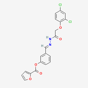 3-[(E)-{2-[(2,4-dichlorophenoxy)acetyl]hydrazinylidene}methyl]phenyl furan-2-carboxylate