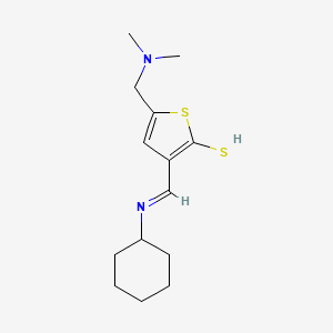 3-[(E)-(cyclohexylimino)methyl]-5-[(dimethylamino)methyl]thiophene-2-thiol