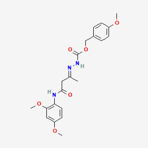 4-methoxybenzyl (2E)-2-{4-[(2,4-dimethoxyphenyl)amino]-4-oxobutan-2-ylidene}hydrazinecarboxylate