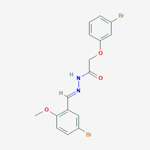 molecular formula C16H14Br2N2O3 B11547734 N'-[(E)-(5-bromo-2-methoxyphenyl)methylidene]-2-(3-bromophenoxy)acetohydrazide 