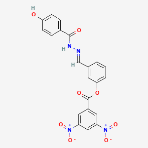 3-[(E)-{2-[(4-hydroxyphenyl)carbonyl]hydrazinylidene}methyl]phenyl 3,5-dinitrobenzoate