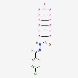 molecular formula C14H6ClF13N2O B11547763 N'-[(E)-(4-chlorophenyl)methylidene]-2,2,3,3,4,4,5,5,6,6,7,7,7-tridecafluoroheptanehydrazide 