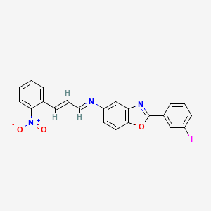 2-(3-iodophenyl)-N-[(1E,2E)-3-(2-nitrophenyl)prop-2-en-1-ylidene]-1,3-benzoxazol-5-amine