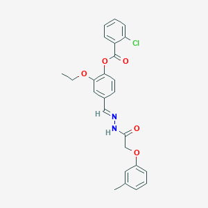 2-ethoxy-4-[(E)-{2-[(3-methylphenoxy)acetyl]hydrazinylidene}methyl]phenyl 2-chlorobenzoate