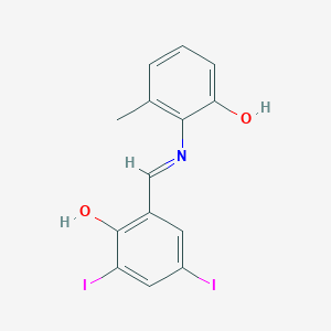 2-[(E)-[(2-Hydroxy-6-methylphenyl)imino]methyl]-4,6-diiodophenol