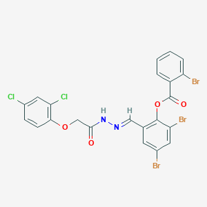 2,4-dibromo-6-[(E)-{2-[(2,4-dichlorophenoxy)acetyl]hydrazinylidene}methyl]phenyl 2-bromobenzoate