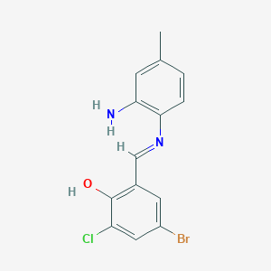 2-{[(2-Amino-4-methylphenyl)imino]methyl}-4-bromo-6-chlorophenol