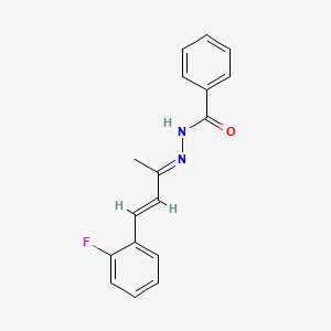 molecular formula C17H15FN2O B11547830 N'-[(2E,3E)-4-(2-fluorophenyl)but-3-en-2-ylidene]benzohydrazide 