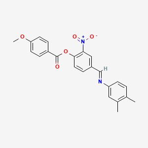 4-[(E)-[(3,4-Dimethylphenyl)imino]methyl]-2-nitrophenyl 4-methoxybenzoate