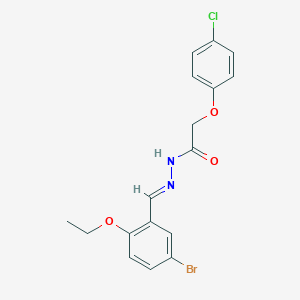 molecular formula C17H16BrClN2O3 B11547850 N'-[(E)-(5-bromo-2-ethoxyphenyl)methylidene]-2-(4-chlorophenoxy)acetohydrazide 