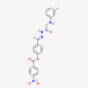 4-[(E)-({2-[(3-Methylphenyl)amino]acetamido}imino)methyl]phenyl 4-nitrobenzoate