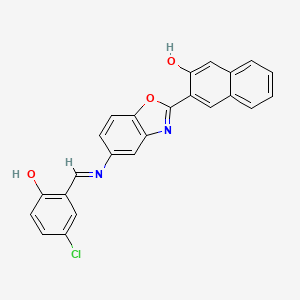 3-(5-{[(E)-(5-chloro-2-hydroxyphenyl)methylidene]amino}-1,3-benzoxazol-2-yl)naphthalen-2-ol