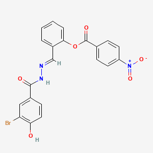 2-[(E)-{[(3-Bromo-4-hydroxyphenyl)formamido]imino}methyl]phenyl 4-nitrobenzoate