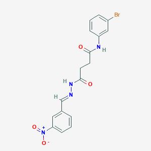 molecular formula C17H15BrN4O4 B11547932 N-(3-bromophenyl)-4-[(2E)-2-(3-nitrobenzylidene)hydrazinyl]-4-oxobutanamide 