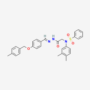 molecular formula C31H31N3O4S B11547942 N-(3,4-Dimethylphenyl)-N-({N'-[(E)-{4-[(4-methylphenyl)methoxy]phenyl}methylidene]hydrazinecarbonyl}methyl)benzenesulfonamide 