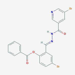 4-bromo-2-[(E)-{2-[(5-bromopyridin-3-yl)carbonyl]hydrazinylidene}methyl]phenyl benzoate