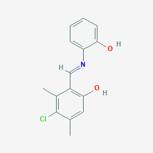 4-Chloro-2-[(E)-[(2-hydroxyphenyl)imino]methyl]-3,5-dimethylphenol