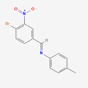 molecular formula C14H11BrN2O2 B11547981 N-[(E)-(4-bromo-3-nitrophenyl)methylidene]-4-methylaniline 