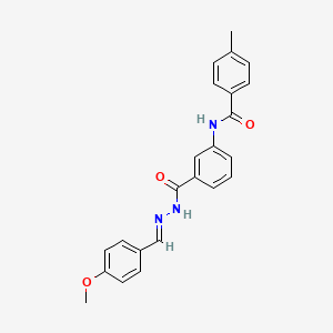 molecular formula C23H21N3O3 B11547982 N-(3-{[(2E)-2-(4-methoxybenzylidene)hydrazinyl]carbonyl}phenyl)-4-methylbenzamide 