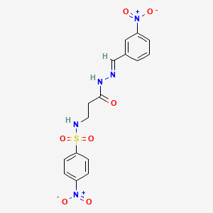 molecular formula C16H15N5O7S B11547987 4-Nitro-N-(2-{N'-[(E)-(3-nitrophenyl)methylidene]hydrazinecarbonyl}ethyl)benzene-1-sulfonamide 