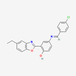 4-{[(Z)-(4-chlorophenyl)methylidene]amino}-2-(5-ethyl-1,3-benzoxazol-2-yl)phenol