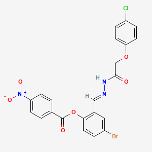 4-bromo-2-[(E)-{2-[(4-chlorophenoxy)acetyl]hydrazinylidene}methyl]phenyl 4-nitrobenzoate