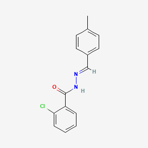 molecular formula C15H13ClN2O B11548072 2-chloro-N'-[(E)-(4-methylphenyl)methylidene]benzohydrazide 