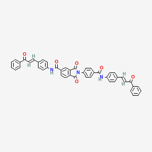 1,3-dioxo-N-{4-[(1E)-3-oxo-3-phenylprop-1-en-1-yl]phenyl}-2-[4-({4-[(1E)-3-oxo-3-phenylprop-1-en-1-yl]phenyl}carbamoyl)phenyl]-2,3-dihydro-1H-isoindole-5-carboxamide