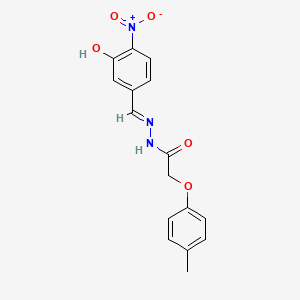 molecular formula C16H15N3O5 B11548095 N'-[(E)-(3-hydroxy-4-nitrophenyl)methylidene]-2-(4-methylphenoxy)acetohydrazide 