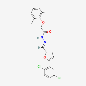 molecular formula C21H18Cl2N2O3 B11548109 N'-[(E)-[5-(2,5-Dichlorophenyl)furan-2-YL]methylidene]-2-(2,6-dimethylphenoxy)acetohydrazide 