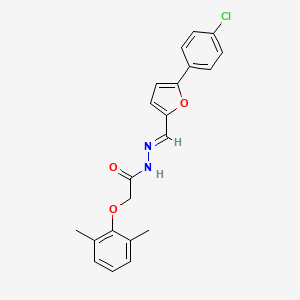 molecular formula C21H19ClN2O3 B11548124 N'-[(E)-[5-(4-Chlorophenyl)furan-2-YL]methylidene]-2-(2,6-dimethylphenoxy)acetohydrazide 