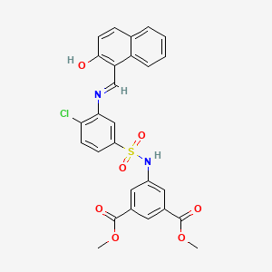 dimethyl 5-{[(4-chloro-3-{[(E)-(2-hydroxynaphthalen-1-yl)methylidene]amino}phenyl)sulfonyl]amino}benzene-1,3-dicarboxylate