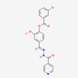 4-[(E)-(isonicotinoylhydrazono)methyl]-2-methoxyphenyl 3-bromobenzoate