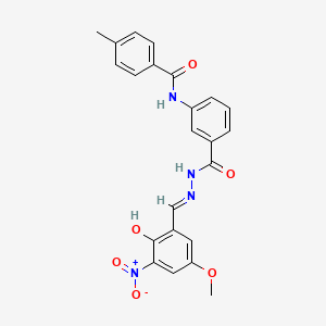 N-(3-{[(2E)-2-(2-hydroxy-5-methoxy-3-nitrobenzylidene)hydrazinyl]carbonyl}phenyl)-4-methylbenzamide