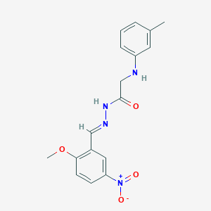 molecular formula C17H18N4O4 B11548198 N'-[(E)-(2-Methoxy-5-nitrophenyl)methylidene]-2-[(3-methylphenyl)amino]acetohydrazide 