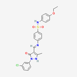 4-({(E)-[1-(3-chlorophenyl)-3-methyl-5-oxo-1,5-dihydro-4H-pyrazol-4-ylidene]methyl}amino)-N-(4-ethoxyphenyl)benzenesulfonamide