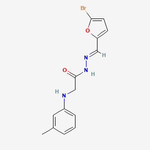 molecular formula C14H14BrN3O2 B11548235 N'-[(E)-(5-bromofuran-2-yl)methylidene]-2-[(3-methylphenyl)amino]acetohydrazide (non-preferred name) 