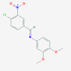 molecular formula C15H13ClN2O4 B11548266 N-[(E)-(4-chloro-3-nitrophenyl)methylidene]-3,4-dimethoxyaniline 