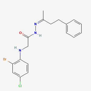 2-[(2-bromo-4-chlorophenyl)amino]-N'-[(2Z)-4-phenylbutan-2-ylidene]acetohydrazide (non-preferred name)