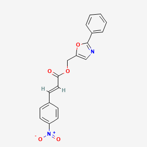 (2-phenyl-1,3-oxazol-5-yl)methyl (2E)-3-(4-nitrophenyl)prop-2-enoate