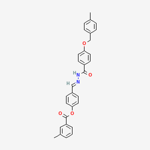 [4-[(E)-[[4-[(4-methylphenyl)methoxy]benzoyl]hydrazinylidene]methyl]phenyl] 3-methylbenzoate