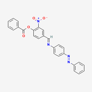 molecular formula C26H18N4O4 B11548362 Phenol, 2-nitro-4-[[[4-(2-phenyldiazenyl)phenyl]imino]methyl]-, 1-benzoate CAS No. 349575-14-0