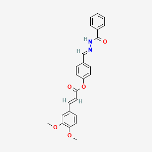 4-[(E)-(2-benzoylhydrazono)methyl]phenyl (2E)-3-(3,4-dimethoxyphenyl)acrylate