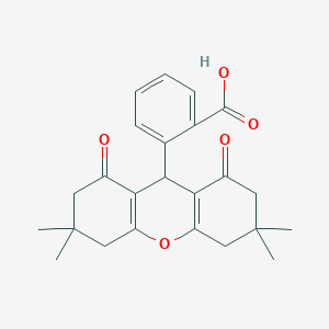 molecular formula C24H26O5 B11548382 2-(3,3,6,6-tetramethyl-1,8-dioxo-2,3,4,5,6,7,8,9-octahydro-1H-xanthen-9-yl)benzoic acid 