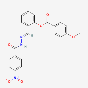 2-[(E)-{2-[(4-nitrophenyl)carbonyl]hydrazinylidene}methyl]phenyl 4-methoxybenzoate