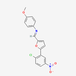 molecular formula C18H13ClN2O4 B11548396 N-{(E)-[5-(2-chloro-5-nitrophenyl)furan-2-yl]methylidene}-4-methoxyaniline 