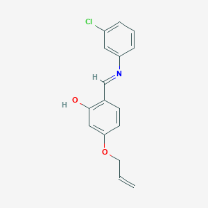 molecular formula C16H14ClNO2 B11548434 5-(allyloxy)-2-{(E)-[(3-chlorophenyl)imino]methyl}phenol 