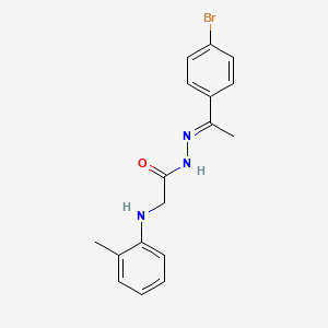 molecular formula C17H18BrN3O B11548451 N'-[(1E)-1-(4-Bromophenyl)ethylidene]-2-[(2-methylphenyl)amino]acetohydrazide 